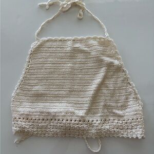Halter tie up crochet crop top